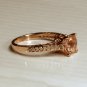 14K Rose Gold Vintage Peach Morganite and Diamond Engagement Ring - Size, 4, 5, 6, 7, 8, 9