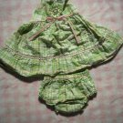 3-6 m Halter Dress & Bloomers Pink&Green Rare Editions Flower VERY CUTE 3-6m