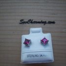 NEW 925 Sterling Silver Baby Infant Childs JULY Birthstone Earrings Ruby