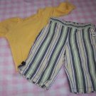6-12 m Gymboree Prep Club Outfit Striped Pants and Yellow Shirt