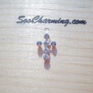 NEW 925 Sterling Silver Charm *Clear April* Swarvoski Crystal Cross 12mm