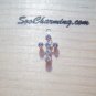 NEW 925 Sterling Silver Charm *Clear April* Swarvoski Crystal Cross 12mm