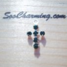 NEW 925 Sterling Silver Charm *Emerald Green* Swarvoski Crystal Cross 12mm