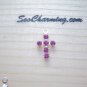 NEW 925 Sterling Silver Charm *Rose Pink October* Swarvoski Crystal Cross 12mm