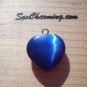 NEW Semi Precious Stone Heart Charm Pendant Blue Cats Eye