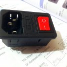 Arcolectric IEC Connector 3 Pin IEC320 C14 Inlet Male Power Socket w Fuse Switch 10A 250V
