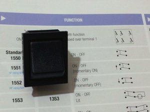 Arcolectric Rocker Switch, DPST, Black w/o I/O (Lot of 5 pcs)