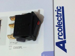 Arcolectric Lit Rocker Switch Single Pole 12A 250Vac T125 (Lot of 5 pcs)