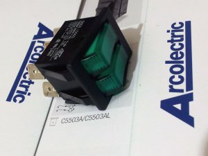 Arcolectric Lit Rocker Switch Single Pole 16A 250Vac (Twin Units) (Lot of 5 pcs)