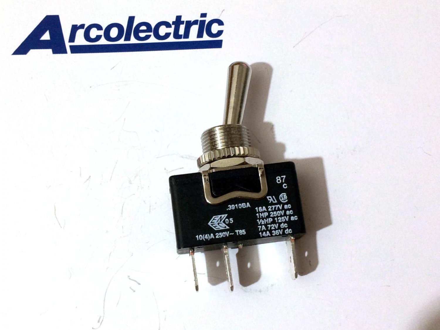Arcolectric Metal Toggle Switch 16A 250Vac Single pole (black) (Lot of ...