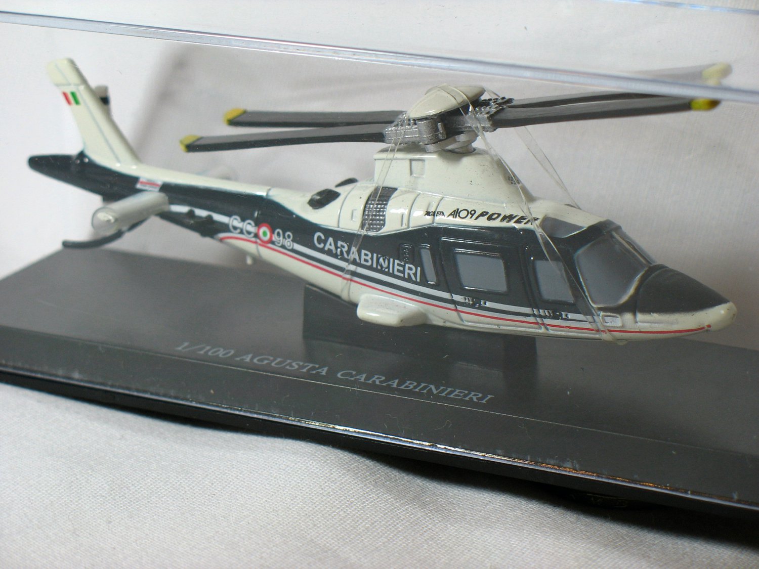 Agusta Carabinieri Sky Pilot A109 Power Helicopter Black White 1/100