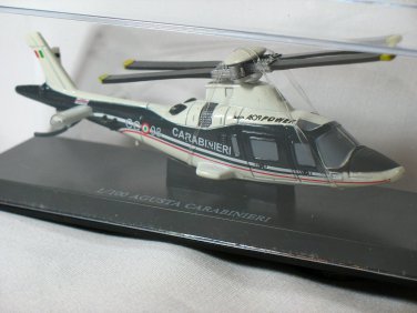 Agusta Carabinieri Sky Pilot A109 Power Helicopter Black White 1/100 Die Cast Model