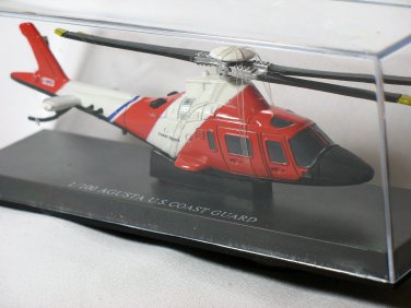 Agusta Carabinieri Sky Pilot U.S. Coast Guard Helicopter Black Red 1/100 Die Cast Model