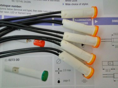 Led Indicator Lights Amber 230V (5 pcs per lot)