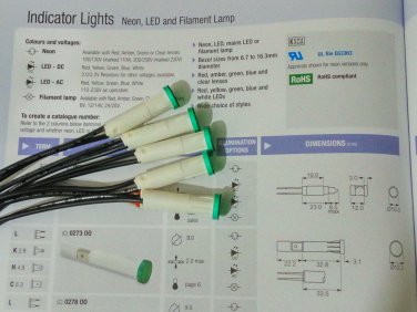 Led Indicator Lights Green 230V (5 pcs per lot)