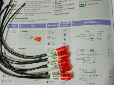 Led Indicator Lights Red 230V (5 pcs per lot)