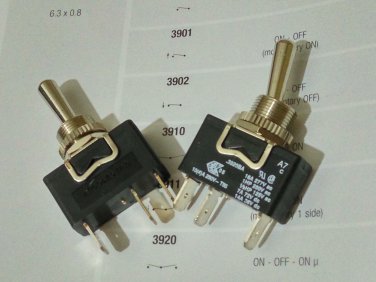Arcolectric Metal Toggle Switches 16A 250Vac Single Pole (black) (Lot of 2 pcs)