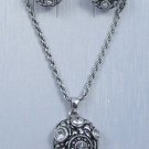 alloy crystal fashion jewelry set, necklace and earings