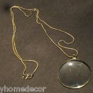 Vintage Antique Style Brass Magnifying Glass Necklace