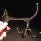 Antique Primitive Vintage Style Cast Hook Bracket Spinning Coat Cast Iron Hanger