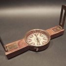 Antique Vintage Style Brass Wood Encampment & Fortification Surveyors Compass