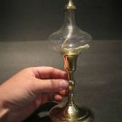Antique Style Colonial Blown Glass Brass Candlestick Oil Lamp Light