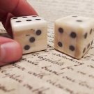 2 1" Antique Style Genuine Bone Gambling Handmade Dice Inlaid Pips Casino Game