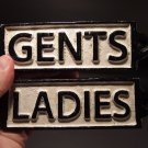 Vintage Antique Style Cast Iron Bathroom Ladies & Gents Sign Plaque