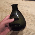 Antique Vintage Style Colonial Black Glass Blown Flask Bottle (Green)