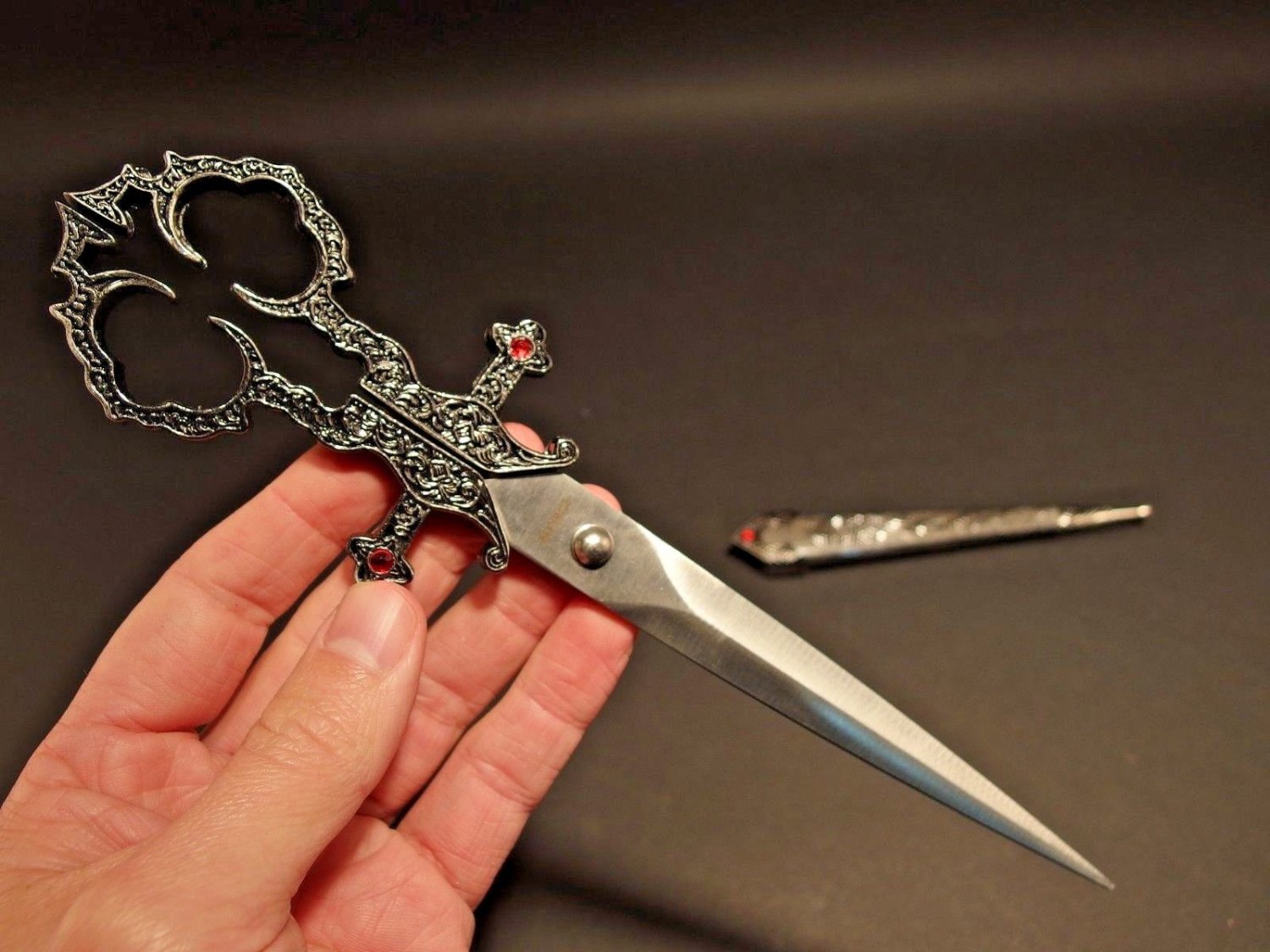 Antique Style Medieval Dagger Scissors w Scabbard Reenactment Cosplay