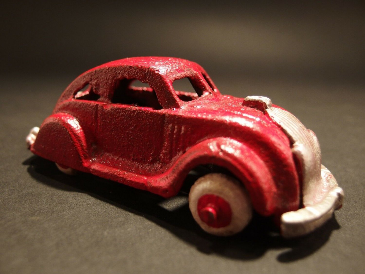 Antique Vintage Style Cast Iron Red Toy Car