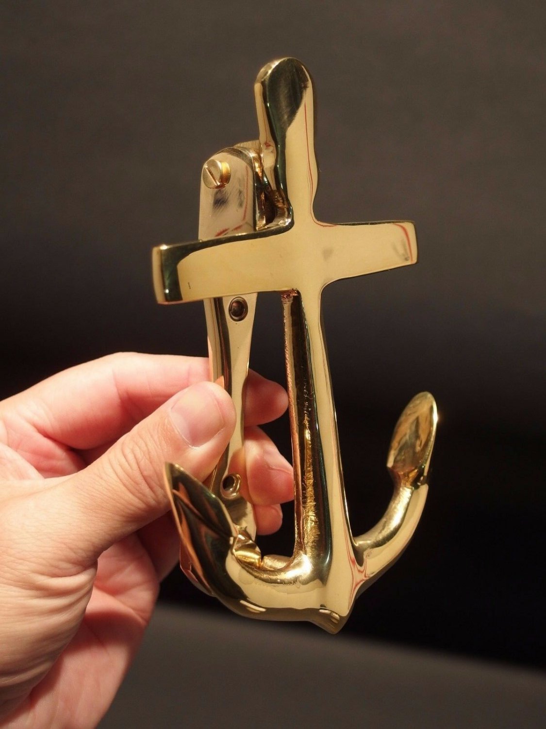 Antique Vintage Style Solid Brass Anchor Door Knocker