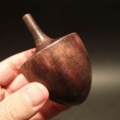 Antique Vintage Style Turned wood Spinning Top Toy w Cloth Bag