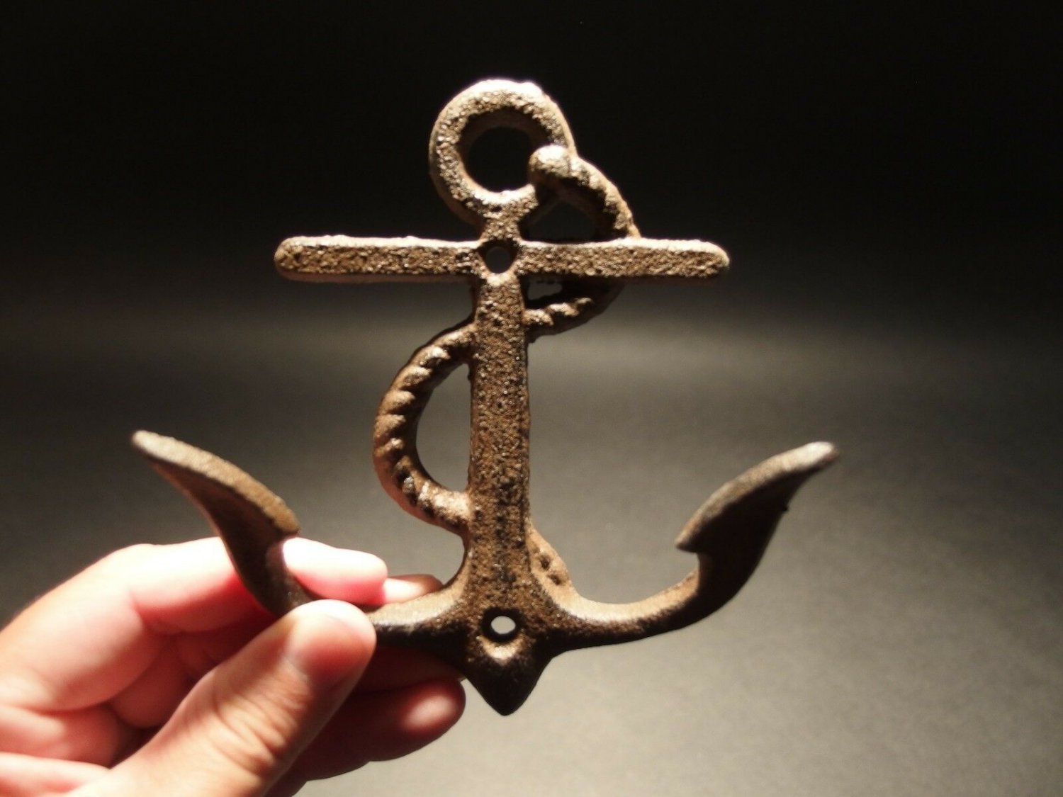 Antique Vintage Style Cast Iron Fouled Navy Anchor Hook Coat Hanger