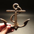Antique Vintage Style Cast Iron Fouled Navy Anchor Hook Coat Hanger Hardware