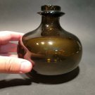 5" Antique Vintage Style Black Glass Blown Onion Wine Bottle Green