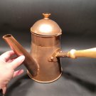 12" Vintage Antique Style Decorative Copper Coffee Pot w Wood Handle