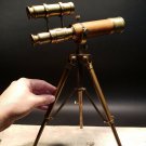 Vintage Antique Style Solid Brass Telescope & Brass Tripod