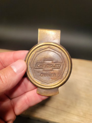 Antique Style Brass Chevrolet Chevy Owner Money Clip