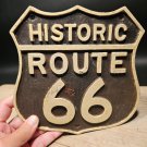 Antique Vintage Style Cast Iron Historic Route 66 Plaque Sign