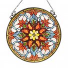 23.2" Round Stained Glass Window Hanging Panel Suncatcher