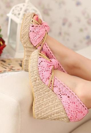 Cylo Lace Wedge Shoes