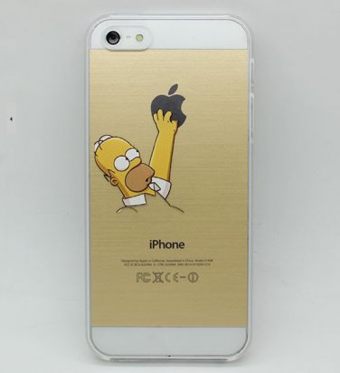 Hard Transparent  Cover  For Iphone 5s and 4s Case  Simpsons Gasp and cartoon family logo