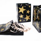 Set of 12 Gold Stars Gift Bags with gold toned cord handles 8 x 11" - 6078dz Set of 12 Gold Stars Gift Bags with gold toned cord handles 8 x 11" - 6078dz