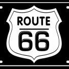 Black Route 66 License Plate - 3218
