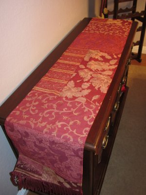 Red and gold table runner