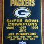 NEW 5 X 7 INCH GREEN BAY PACKERS SUPER BOWL CHAMPIONS BANNER IRON ON PATCH