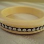 Cream Studded Wooden Bangle