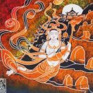 Flying Apsara (Buddhist Deity) Batik in Orange