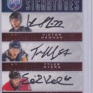 2009-10 Be A Player Signatures Trios #S3MKH Victor Hedman/Erik Karlsson/Tyler Myers